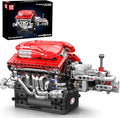 Mould King 10226 V12 Engine Model Kit That Run 12-Cylinder Supercar Engine Building Blocks Sets with Motor Building Your Own Supercar Engine Toy STEM Engineering Toy for Adults(863 Pcs)