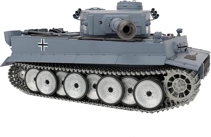 1/16 2.4ghz Remote Control German Tiger I Gray Color Tank Adults Model Toy(Upgraded/Metal Road Wheel &amp Tracks &amp Sprocket Wheel &amp Idle Wheel)(Steel Gear Gearbox)(5000mah Nimh Battery)(Airso