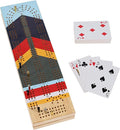 Canoe Cribbage Board Game Set Camp Nautical Print Continuous 3 Track Travel Cribbage Boards Unique Wooden Board Games for Adults 9 Metal Cribbage Pegs 12 Inches