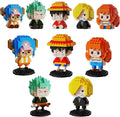 5 Pirate Figures Brick Mini Headz Building Toy 5 Cute Main Straw Hat Crew Pirate Figures Characters Merch Piece One Micro Blocks Set Ideal Valentine's Day Gift for Fans Adult Teen 14+ (1025PCS)