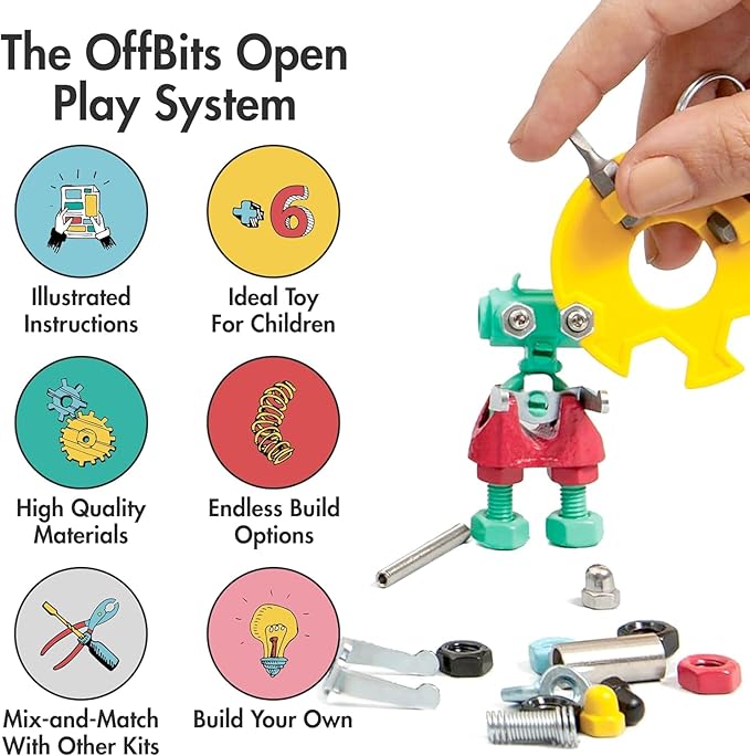 The Off Bits Educational STEM Toys for 6+: Robot Toy Building Sets 3-in-1 Engineering Kit for Boys and Girls Build Your Own STEM Building Toys with Endless Possibilities (Educational Kit)
