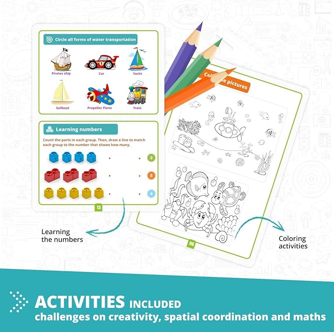 Engino STEAM Labs Learning About Sea Adventures STEAM Toys for Ages 3+ Building Blocks STEM Project for Girls &amp Boys Learning &amp Education Toys Kindergarden Activities (5 Models)