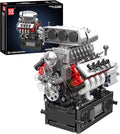 Mould King 10225 V8 Engine Model Kit that Works - Car Engine Building Blocks Kit with Battery STEM Mechanic Engineering Construction Set Collection Model Gift for Adults(855 PCS)