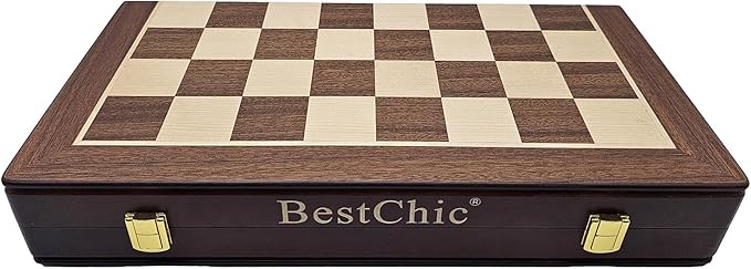 18 Wooden Chess SetFolding Storage Wooden Chess Board Sets Large Chess Board Sets Premium Board Games Chess Set for Adults and Kids Chess Enthusiasts