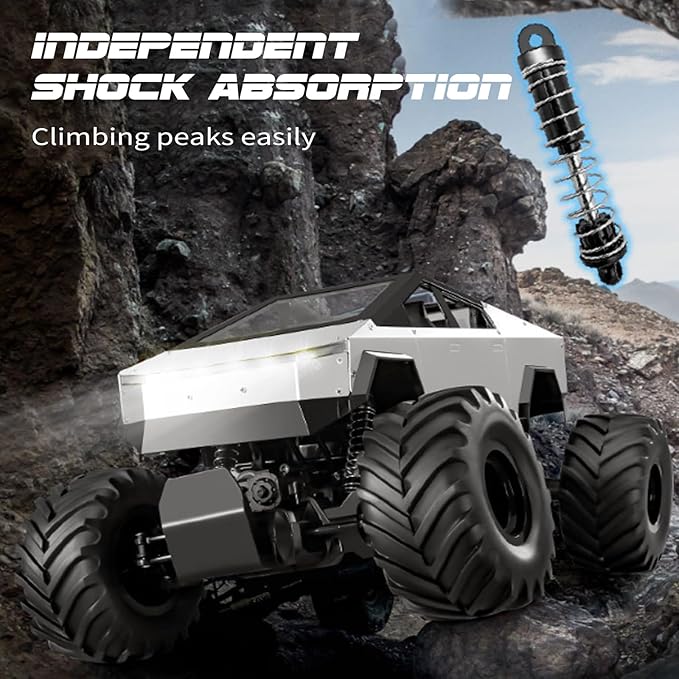 GoolRC 1:8 Scale Large Remote Control Car RC Cars with Metal Shell 2.4GHz 4WD RC Truck with Headlights All Terrain Off Road Monster Truck with 2 Batteries for Adults