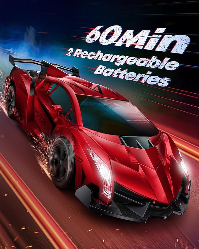 V992 Transform Remote Control CarTransform Robot RC Cars1:14 Scale2-in-1 Robot Toy Car with Sound &amp LightGesture SensingAutomatic DeformationGreat Gifts Toys for Boys and Girls 4-6 (Red)