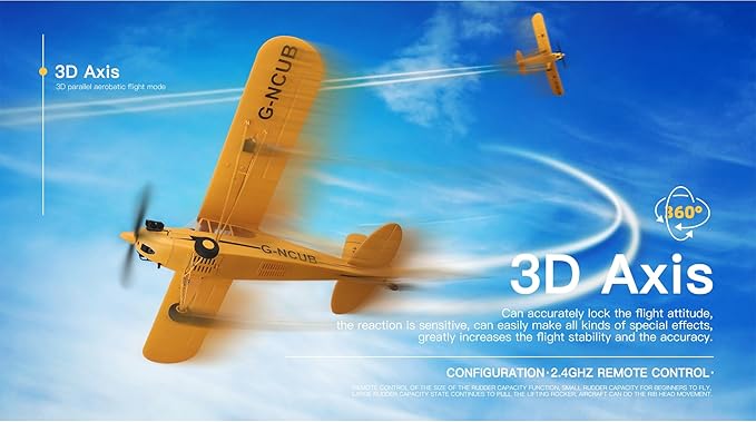 Large Brushless Remote Control Plane XK A160 RC Aircraft Glider J3 6-Axis Gyroscope 5-Channel 3D Stunt Somersault Flight 6 AXIS Gyro for Beginners Adults Expert