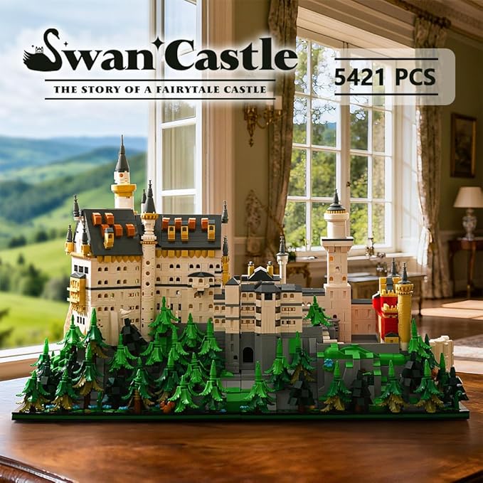39072 Neuschwanstein Castle Building Block Set 5421 Pieces Castle Building Model Building Block Kit Adult Creative Enthusiast Model Gifts and Unique Collectibles