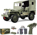 RC Crawlers 1:10 Scale New Upgrades D888 Willys Military Jeep 2.4Ghz 4WD Off Road Rock Crawler Vehicle with Lights All Terrain Electric RC Jeep Toy for Adult Teens