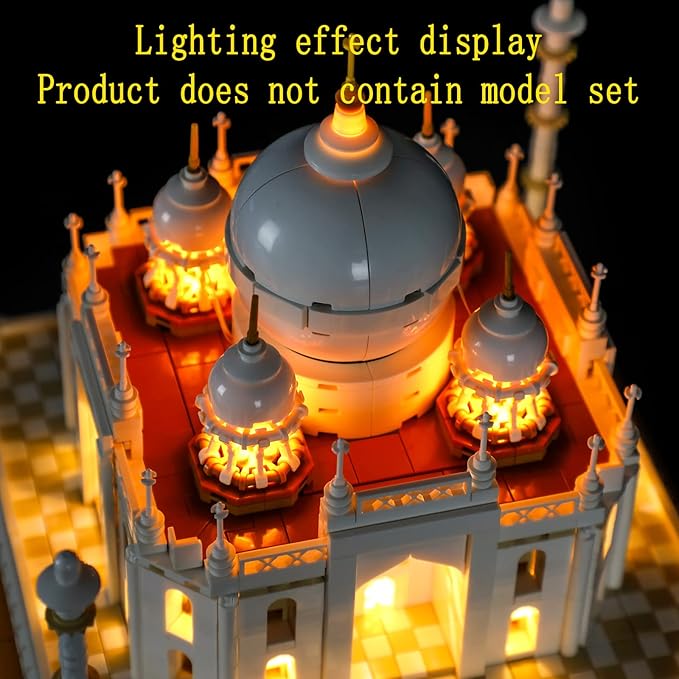 Version 2021 LED Light Kit Compatible with Lego 21056 Taj Mahal (Ver.2021) - Lighting Set for Architecture Building Model (Model Set Not Included)