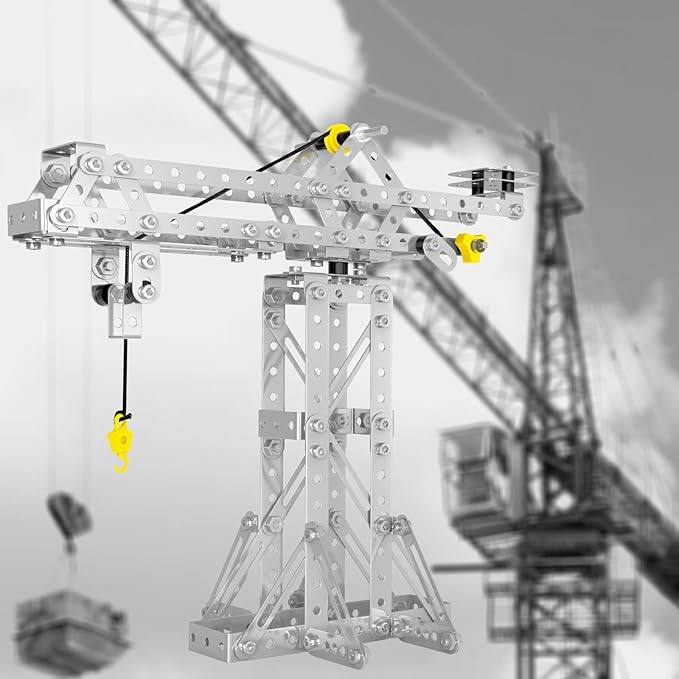 Metal Building Toys 273pcs 3 in 1 Tower Crane &amp Frame Crane &amp Windmill Metal Model SetErector Sets for Boys Age 8-12DIY Building Stem Projects Toys for KidsBirthday Gifts for Model Crane F
