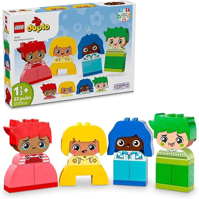 LEGO DUPLO My First Big Feelings &amp Emotions Interactive Toy Colored Building Bricks and 4 Characters Social and Emotional Play for Preschoolers 1 Year Old and Up 10415