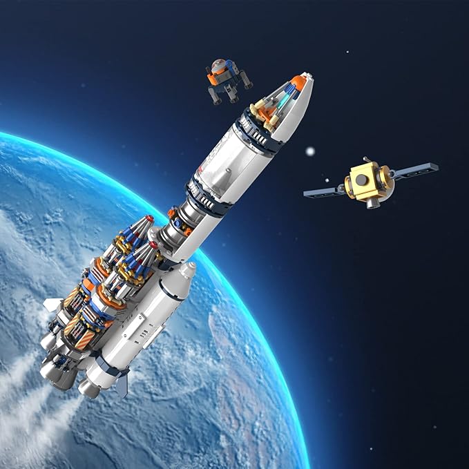 JMBricklayer Space Rocket Building Sets for Adults 70110 Spaceship Exploration Space Toys Space Shuttle Rocket Ship Collectible Display Model Set Gifts for Adults