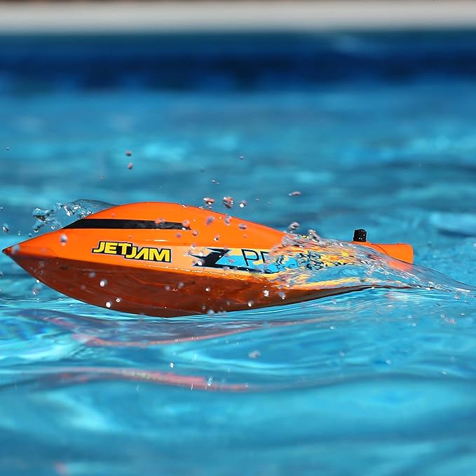 Horizon Hobby Pro Boat RC Jet Jam V2 12 Self-Righting Pool Racer Brushed RTR Batteries for Transmitter Not Included Orange PRB08031V2T1