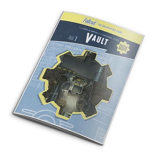 Modiphius Entertainment: Fallout: The Roleplaying Game - Map Pack 1: Vault - RPG Accessory 32 Page Softcover Booklet &amp 4 Double-Sided Poster Maps