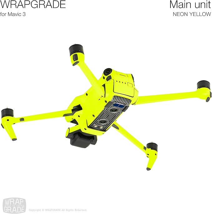 WRAPGRADE Full Skin Stickers for DJI Mavic 3 / Mavic 3 Classic (NEON YELLOW)