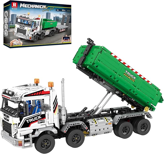 Reobrix 4 in 1 City Construction Building Toys RC Truck Vehicles Set Toys for Adults and Boys APP &amp Remote Control Transport Truck Building Toys DIY Educational Gift for Boys 14+ (2852 PCS)