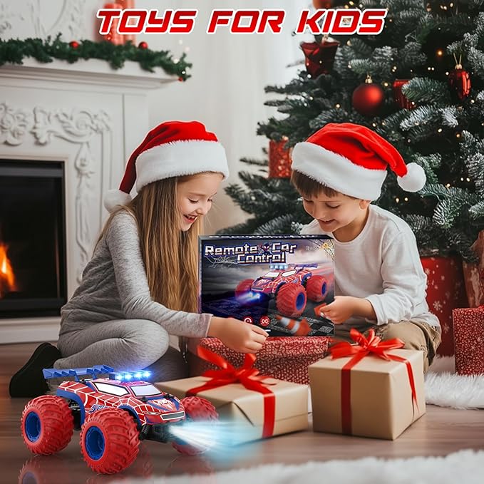 1:18 Remote Control Car - 20km/h 2.4GHz All Terrain Off-Road Monster Truck with Bodylights&ampHeadlights &ampHeadlamps Rechargeable Toy Car Gift for 3 4 5 6 7 8 9 10-12 Year Old Boys Girls Kids