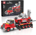 Mould King Trailer Toy Building Block Realistic American Style Semi Truck Model Building Sets for Boys Girls Ages 8+ 24079 STEM Toy with Forklift Truck Collectible Model for Adults (906 PCS)