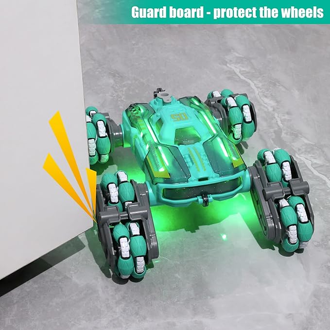 Cool 8WD RC Stunt Car for Kids Ages 6 7 8-12 13 14 Year Old - Remote &amp Gesture Hand-Controlled Toy with Lights &amp Music Rotating Drift Car for Boys 2.4Ghz
