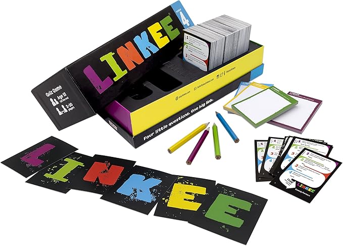 Ideal | LINKEE Trivia Game: Four Little Questions with one Big Link! | Family Games | for 2-30 Players | Ages 12+ Nylon/a