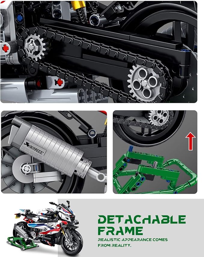 dOvOb Motorcycle 1000 RR Model Building Blocks Set 912 Pieces Bricks MOC Toys as Gift for Kids or Adult