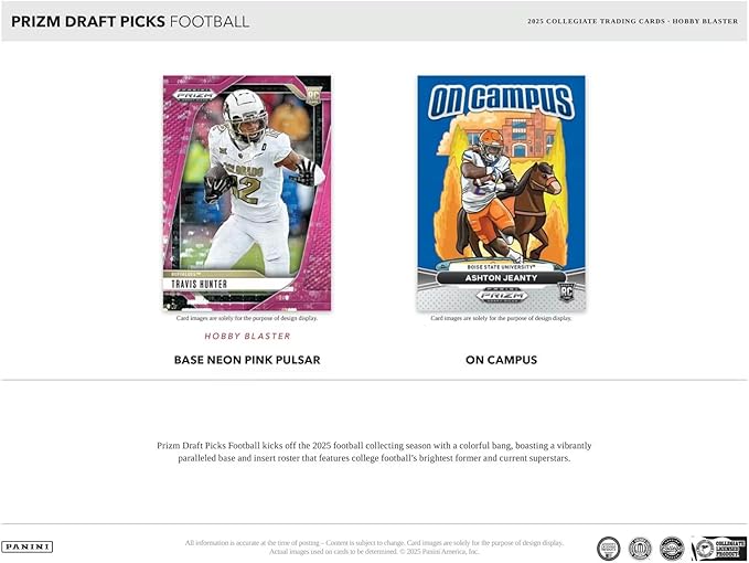 2025 Panini Prizm Draft Picks Football 6-Pack Hobby Blaster Trading Card Box (1 Silver Prizm Per Box)
