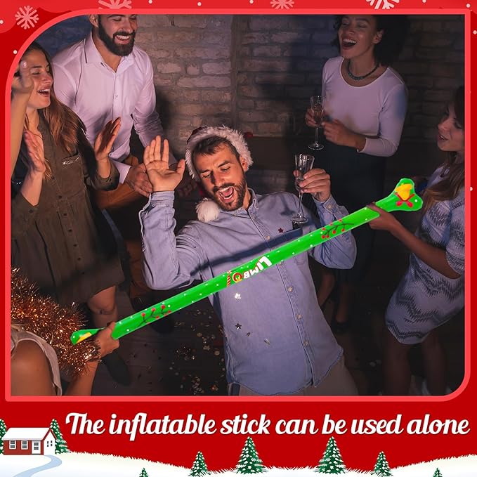 Threan 60 Inch Christmas Inflatable Limbo Xmas Party Game Limbo for Holiday Adults Fun Stick Toys for Christmas Birthday Indoor Outdoor Party Games Picnic Pool