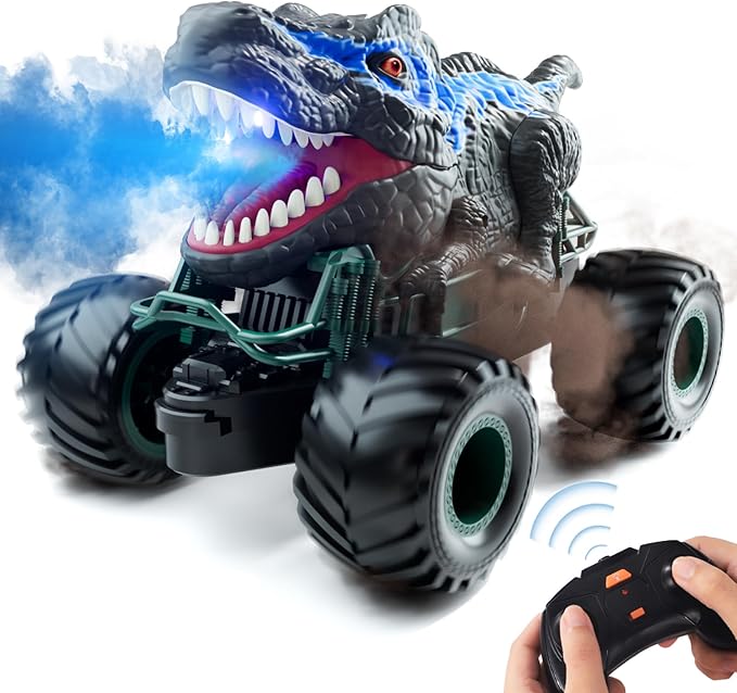 Bennol 2.4GHz Dinosaur Remote Control Cars Toys for Kids Boys 4-7 5-7 8-12 RC Dinosaur Car Toys with Light Sound Spray Indoor Outdoor Toys Gifts for 3 4 5 6 Year Old Boys RC Car Toys for Boy