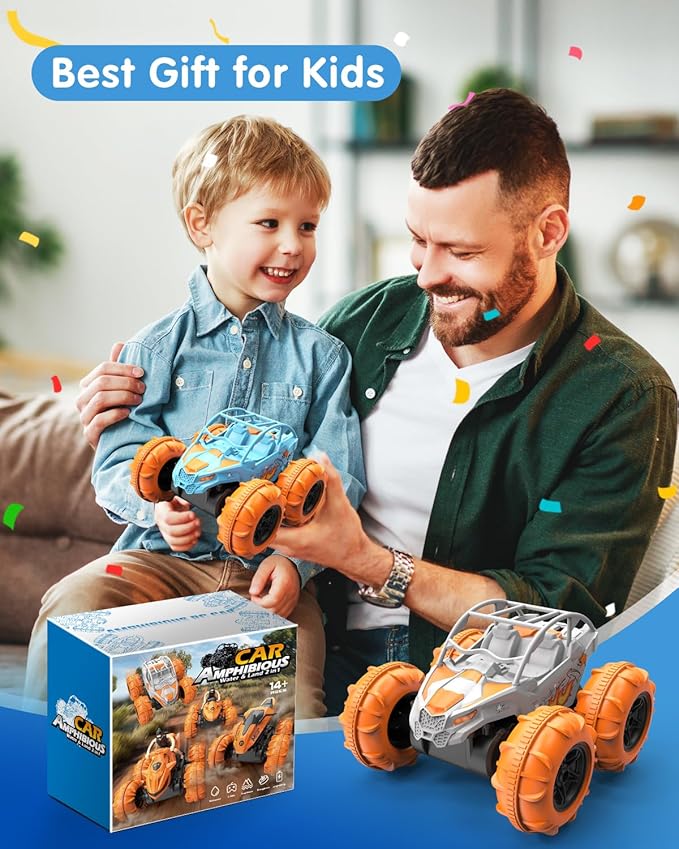 LM15-C Amphibious Remote Control Car 2.4 GHz Waterproof RC Car All Terrain Off Road Car Toys(Blue)