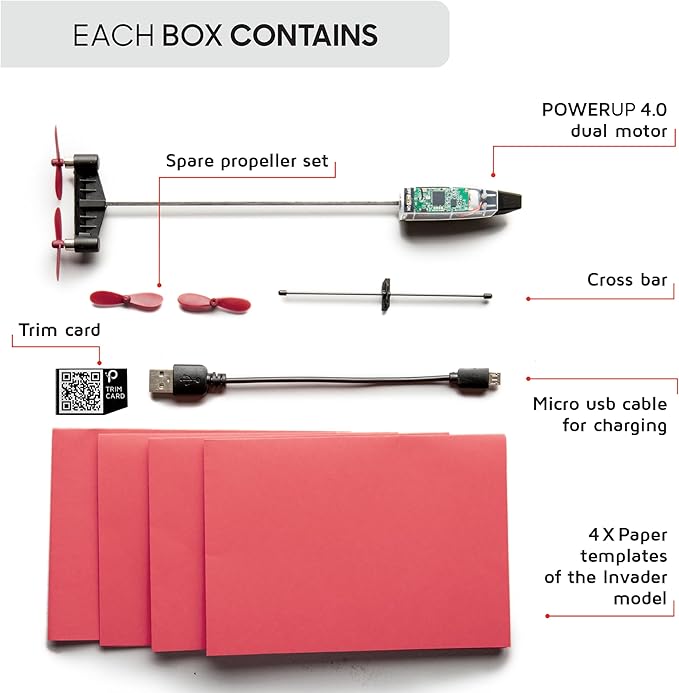 POWERUP 4.0 The Next-Generation Smartphone Controlled Paper Airplane Kit RC Controlled. Easy to Fly with Autopilot &amp Gyro Stabilizer. for Hobbyists Pilots Tinkerers.