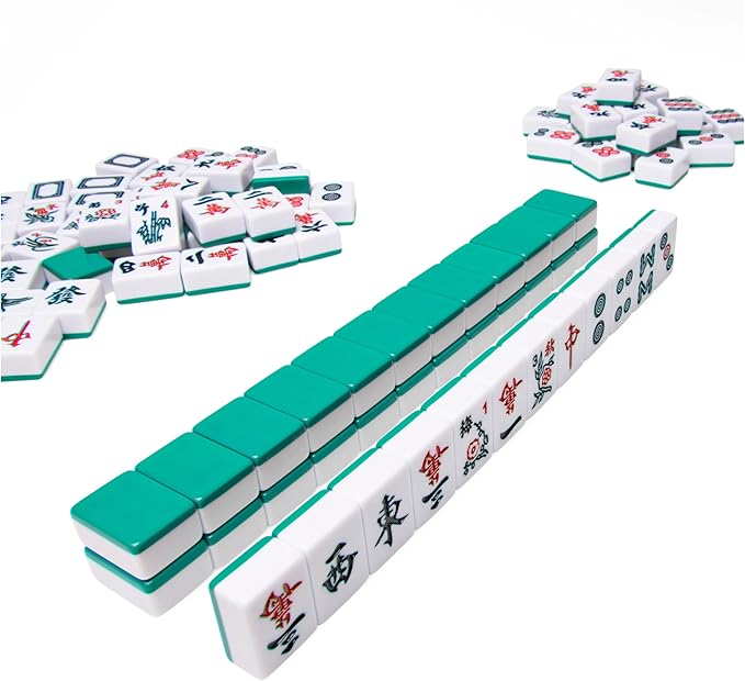 Spin Master Games Legacy Deluxe Mah Jong Classic Game with Two-Toned Tiles and Lined Wood Storage Case Family Game for 4 Players Ages 8 and up