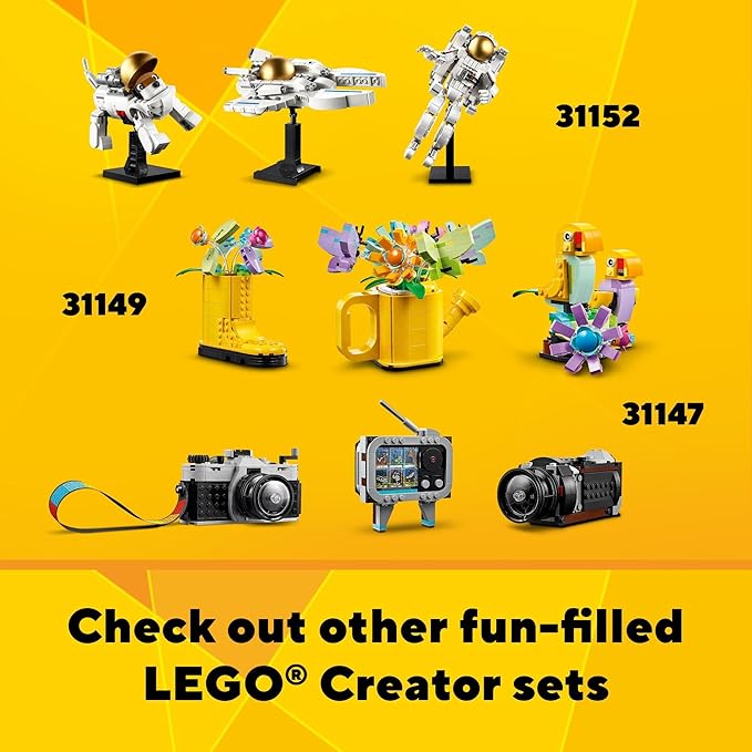 LEGO Creator 3 in 1 Retro Roller Skate Building Kit Transforms from Roller Skate Toy to Mini Skateboard to Boom Box Radio Birthday Gift for Skaters Cool Toy for Boys and Girls Ages 8 and Up 31148