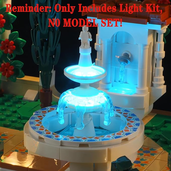 LED Light Set Compatible with Lego 10359 Fountain Garden Icons Building Blocks Model - Model Set NOT Included