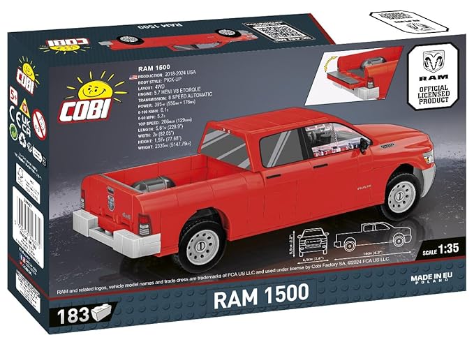 COBI RAM 1500 Vehicle Model Building Set 183 Pieces