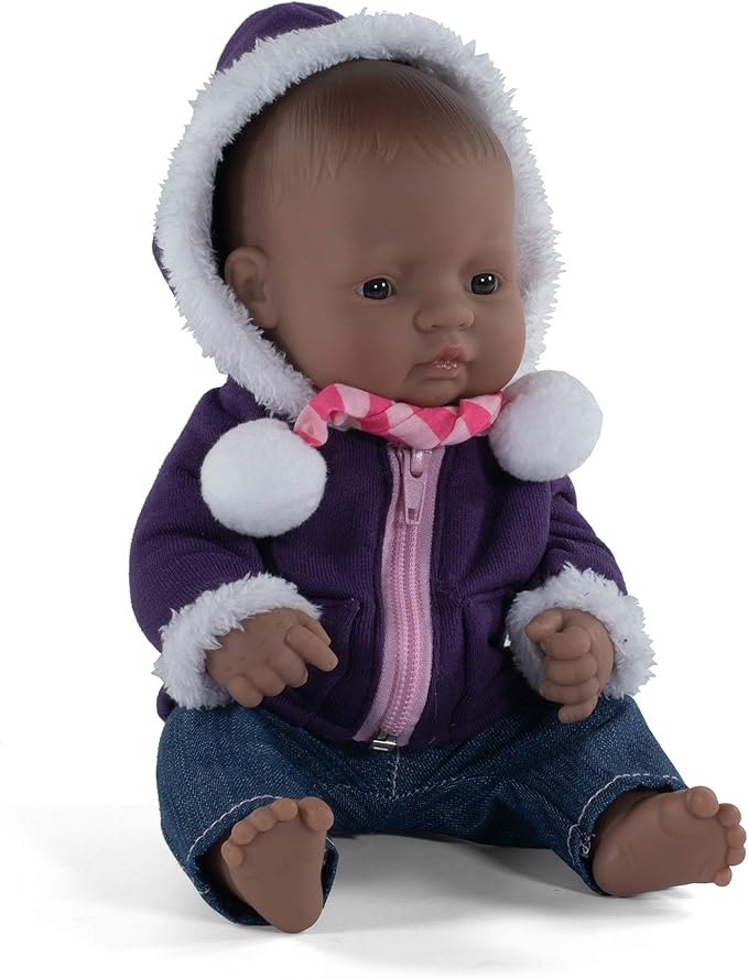 Miniland Doll 12 5/8'' Hipanic Girl (Polybag) - Made in Spain Anatomically Correct Quality Inclusion
