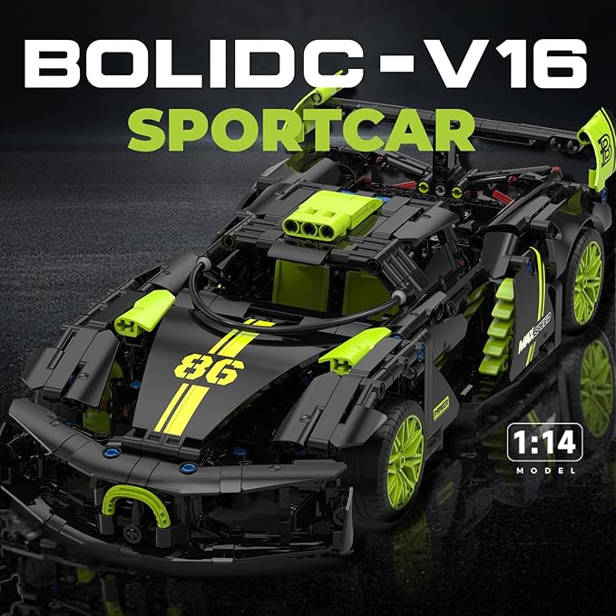 1:14 Hypercar Building Set for Adults Sport Car Building Blocks Motor Enthusiasts’ Gift Vehicle Racing Car for Boys and Girls Age 8 9 10 11 12 13 14(910PCS-Non-motorized Version)