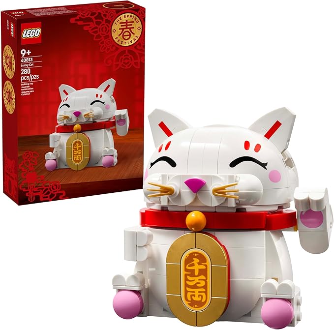 LEGO Lucky Cat Building Toy for Girls &amp Boys - Smiling Cat W/Waving Paw Function for Kids Ages 9+ - Home Decor for Spring Festival &amp Chinese New Year Celebrations - Gift Idea for Birthdays -