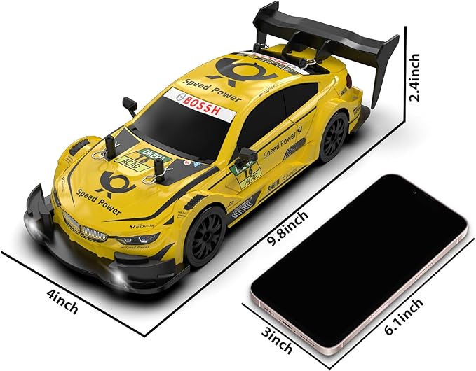 RC Drift Car 1/20 Scale 2.4GHz 4WD Remote Control Car with Led Lights 22KM/H High Speed Rechargeable Batteries Racing Sport Cars RC Cars for Kids Boys Girls Adults Gifts Birthday Christmas