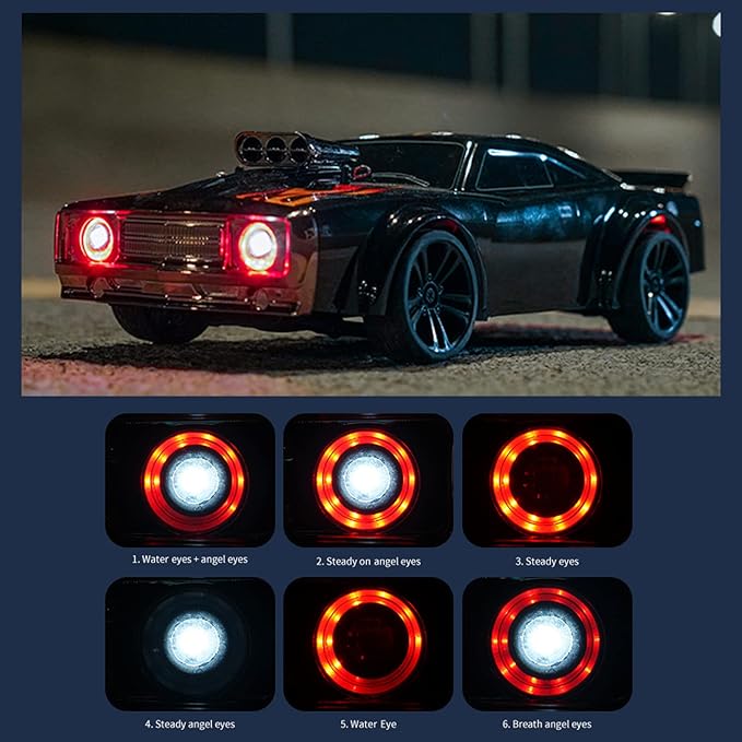 GoolRC 1:16 Scale RC Drift Car 4WD 35KM/H High Speed Remote Control Racing Car 2.4GHz Drifting for Adults with Cool LED Lights and Extra Drift Tires (Blue)