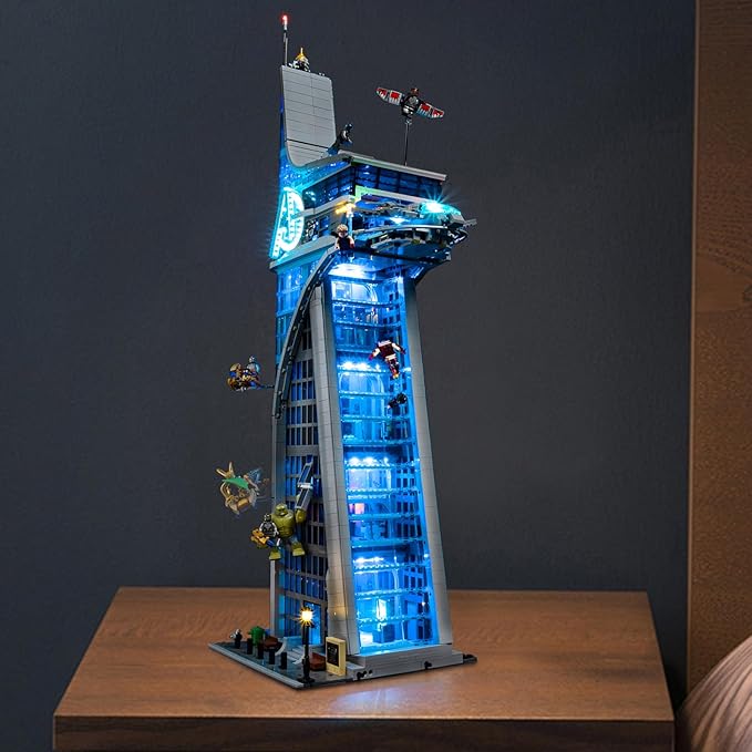 Kyglaring LED Lighting Kit for Lego 76269 Marvel Avenger Tower Building Set (No Model) Lights Set Compatible with Marvel Lego 76269 - Without Building Set(Classic Version)