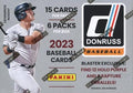 2023 Panini Donruss Baseball Factory Sealed HUGE Blaster Box with (90) Brand New Cards Including (12) HOLO PURPLE &amp (6) RAPTURE PARALLELS!