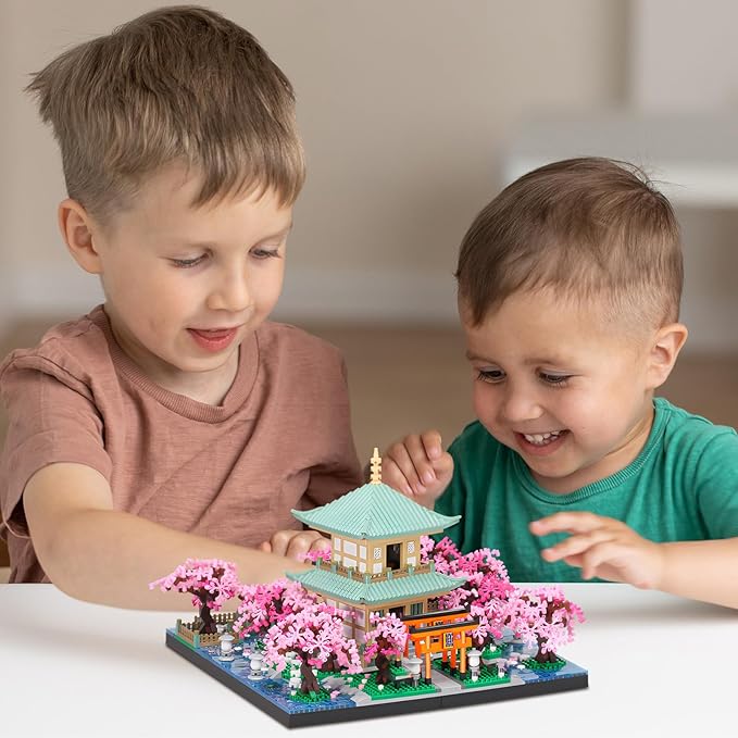 Cherry Blossom Micro Mini Building Block Sets Toy for AdultsJapanese Bonsai Tree House Architecture Gifts for Kids 14+（3809 Pieces）