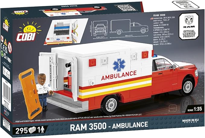 COBI Dodge RAM 3500 Ambulance Building Set 295 Pieces