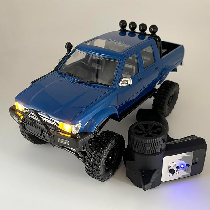 WPL C64-1 RC Crawler 4x4 RC Truck 1/16 Scale Remote Control Rock Crawler Off Road with Axle Mounted Servo 260 Motor Upgraded Chassis Fully Proportional 2 Batteries Hobby Toy for Adult