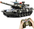 1/24 RC Tank 2.4Ghz Chinese 99 Remote Control Tank &amp 330°Turret Rotation. 2 × Rechargeable Batteries Infrared Battle Toy with Smoke LED Lights and Sound Effect Gift for Boys