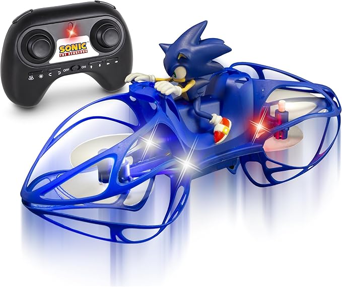 NKOK Sonic RC HoverBike Flying Toy 2.4GHz Remote Control Gyro Stabilized Altitude Hold Auto Takeoff &amp Landing Multi-Speed Stunt Flip Action USB Rechargeable Ages 6+
