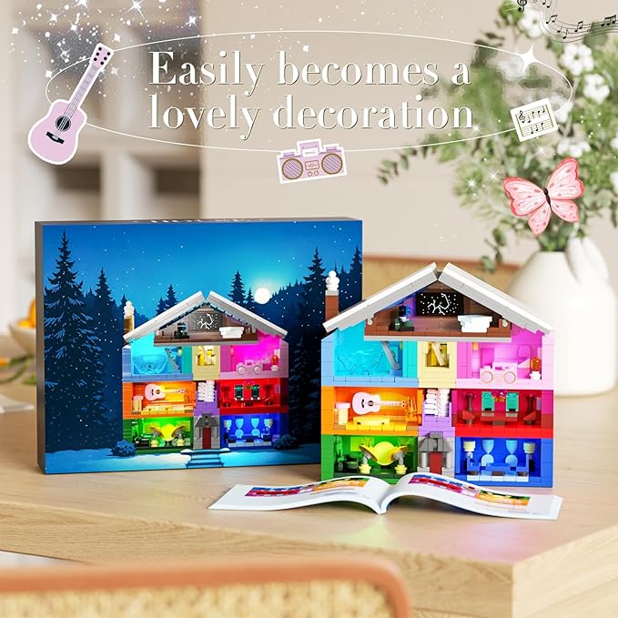 DreamCreators House Building Toys Set with Led Light Architecture Building Model Compatible with Lego Ideal Present Merch for Adults Girl 8-12 Valentine Wedding Anniversary Birthday Christmas