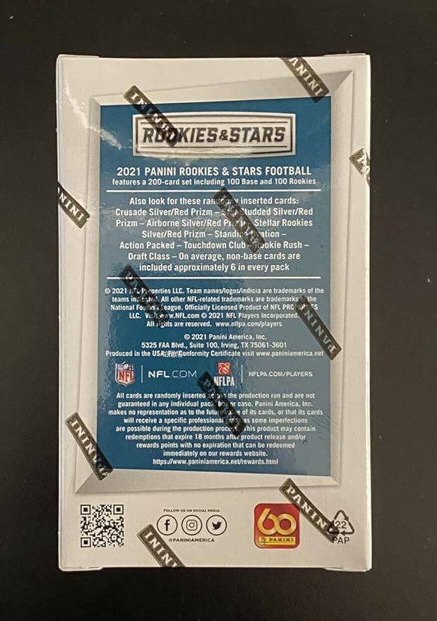 Rookies &amp Stars 2021 Panini Football Trading Card Box - 15 Cards Featuring Mac Jones Ja'Marr Chase Jaylen Waddle &amp More!