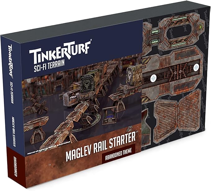 TinkerTurf Sci-Fi Terrain: MagLev Rail Starter Abandoned Theme Sturdy Affordable Great-Looking Full-Color Terrain Quick and Easy to Assemble Virtually Limitless Setups